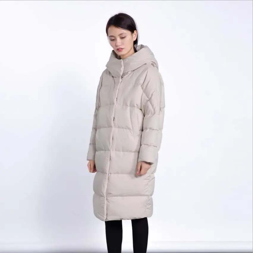 Marchio di moda invernale di buona qualità sopra il ginocchio lungo 90% piumino d\'anatra piumino caldo monopetto moda femminile wq132