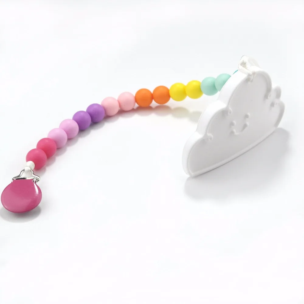 Sutoyuen Handmade Silicone Pacifier Clips Infant Pacifier Chain for Baby Soother Teething Chew Toys Baby Teether Shower Gifts