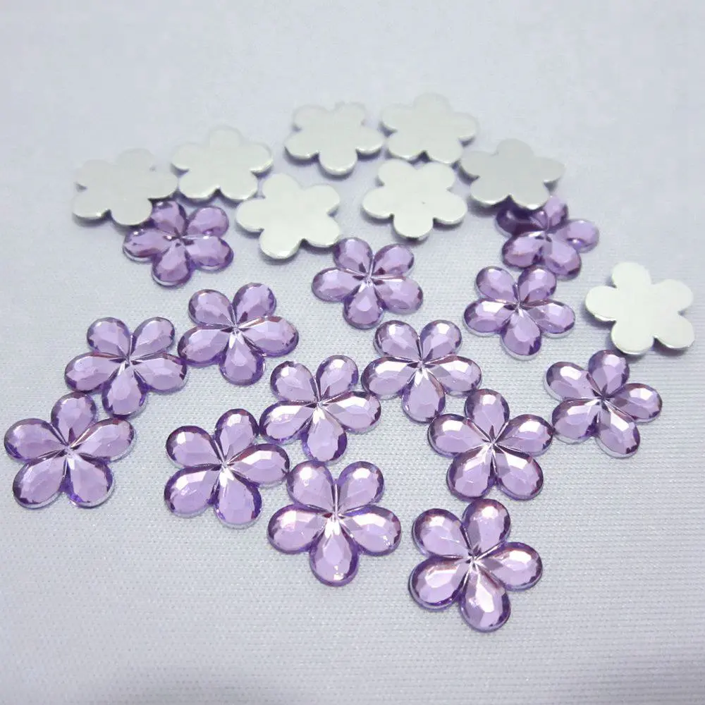 DIY 100pcs 10mm flower Acrylic plum blossom FlatBack Scrapbook Craft Wedding decoration B01