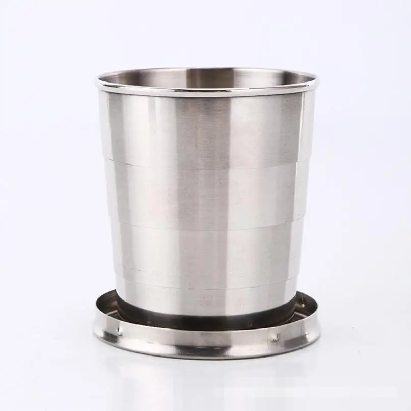 Stainless Steel Portable Outdoor Travel Camping Folding Foldable Collapsible Cup 75ml LX6487