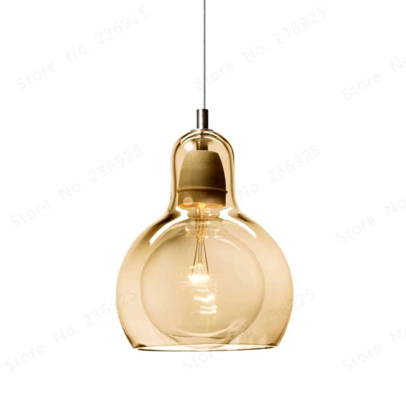 GZMJ Modern Brief LED Pendant Lights Transparent/Gray/Abmer Glass Ball Bedroom Hanglamp E27 Living Room Dining Room Hanging Lamp image 2