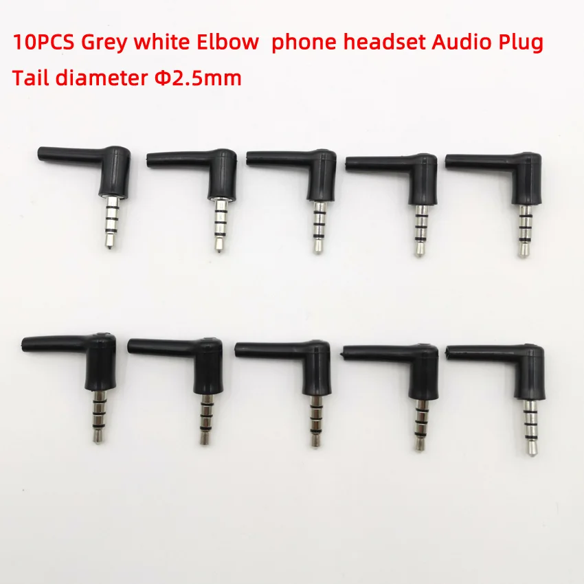 10pcs/lot 3.5mm Stereo Headset Plug Jack Outlet 3 4 Pole 90 degree elbow 3.5 AUX Audio Plug Jack Adaptor Connector Tail 2.5 3mm