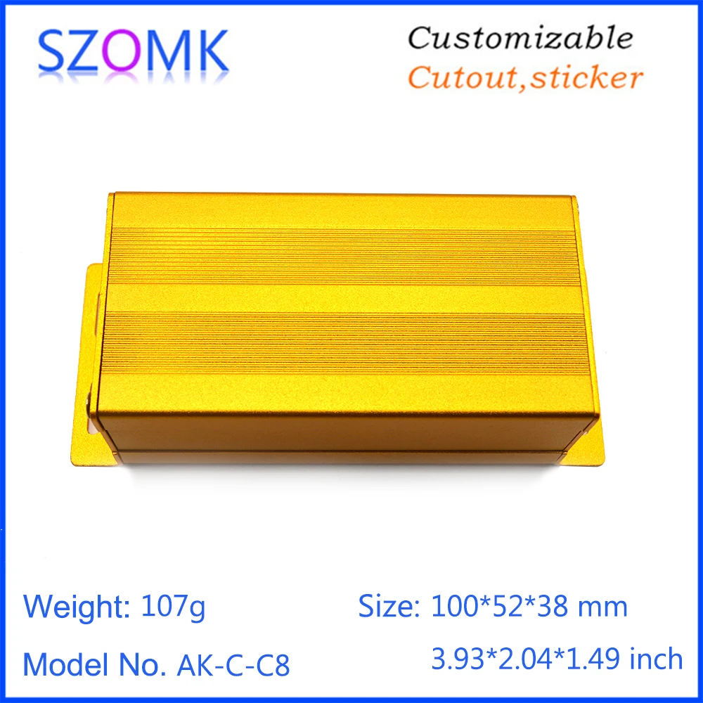 1Pcs 38*52*100mm szomk powder coating aluminum box of electronic project box hot sales wall mount aluminum extrusion enclosure