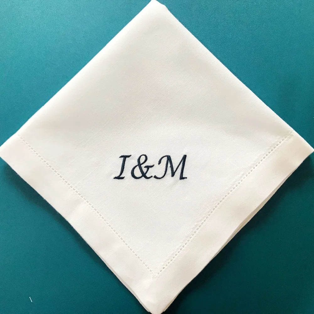 12 Pieces Customized Napkins Personalized Napkin Monogrammed dinner wedding  washable embroidered napkins Embriodery Font Napkin