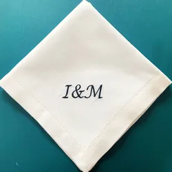 12 Pieces Customized Napkins Personalized Napkin Monogrammed dinner wedding  washable embroidered napkins Embriodery Font Napkin