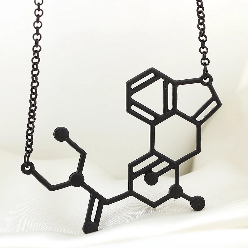 MOLECULE CHARM NECKLACE Biochemistry Biochem Pendant Serotonin Dopamine Caffeine