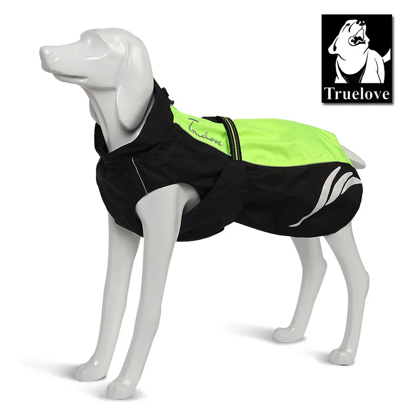 Truelove Waterproof Reflective Stripe Dog Coat Vest Outdoor Walking Dog Raincoat Nylon Pet Jacket For All Weather Breed in stock