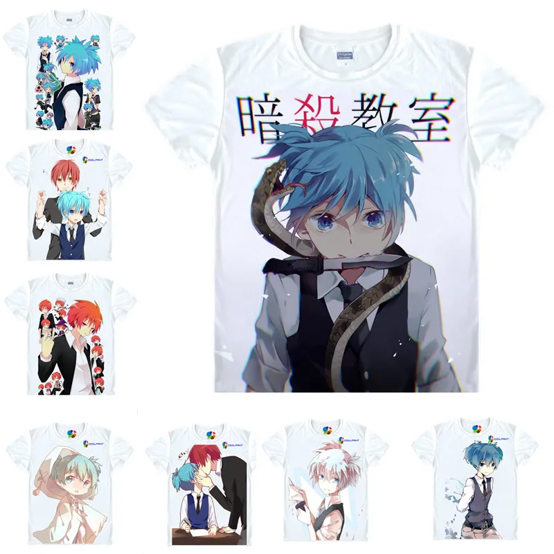 Coolprint Japanese Anime Shirt Assassination Classroom T-Shirts Multi-style Short Sleeve Shiota Nagisa Karma Akabane Cosplay