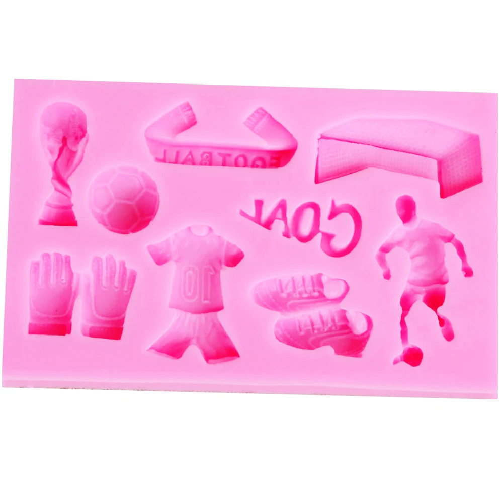 Sophronia Football Series Fondant 3D Molds Fondant Sugar Cookies Resin Fondant Polymer Clay Flexible Icing Chocolate Moulds M177