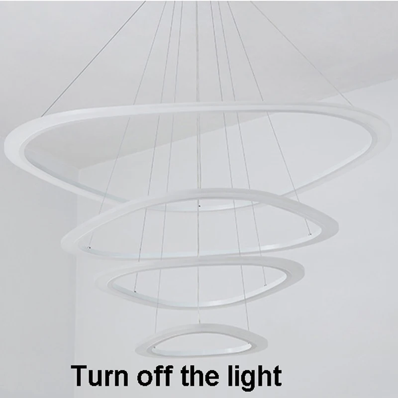 Nuovo Moderne luci a sospensione per la sala da pranzo 4/3/2/1 Cerchio Anelli in acrilico LED apparecchi di illuminazione Lampada Da soffitto