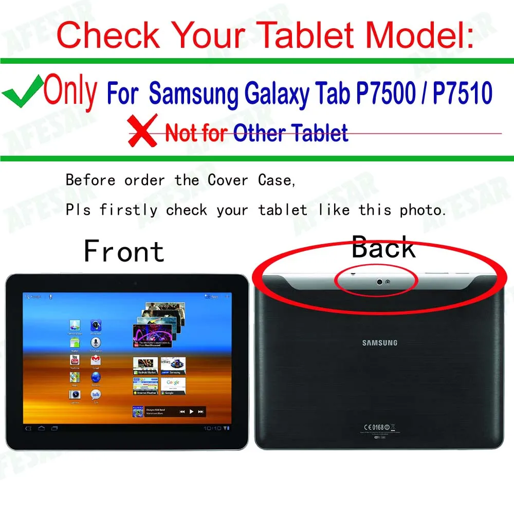 Afesar GT P7500 360 Rotating stand pu leather Cover flip Case for Samsung Galaxy Tab P7500 P7510 (10.1