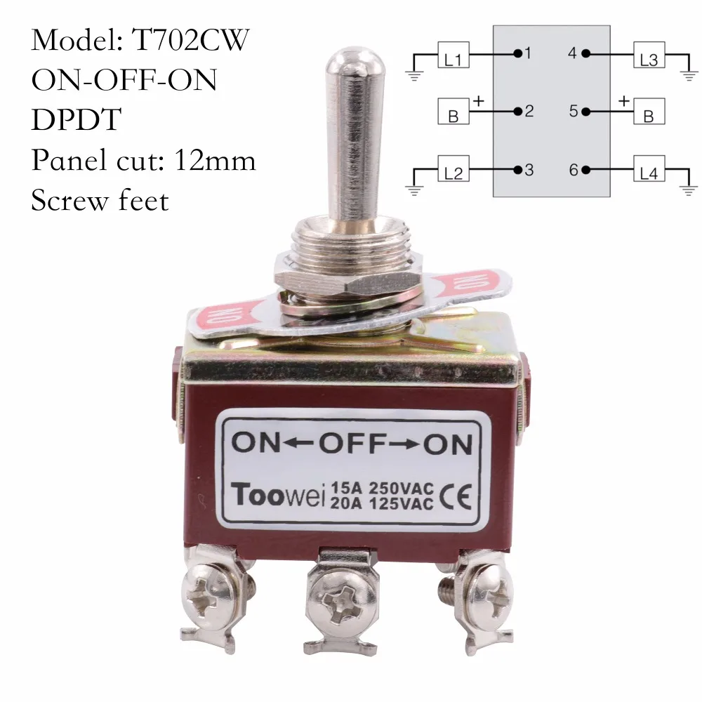 Kippschalter SPST DPDT DPST SPDT AUF-AUF AUF-WEG-AUF AUF-OFF AC Power Rocker schalter AC 250V 15A 125V 20A – Detail 24