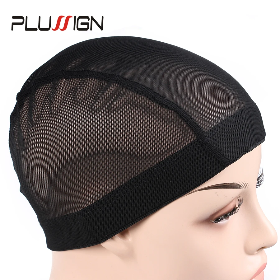 

Plussign 52Cm 54Cm 56Cm Black Small Mesh Wig Caps Mesh Dome Cap For Making Wigs Ventilation Breathable Durable 100Pcs/Pack