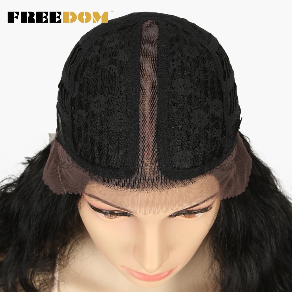 FREEDOM – Synthetische Perücken mit Spitze am Vorderteil für schwarze Frauen, 40 Zoll lang, Cosplay-Perücke, lockige Perücken mit Spitze, Ombré-Perücke mit Highlights in den Farben Ingwer, Weiß und Pink. – Detail 20