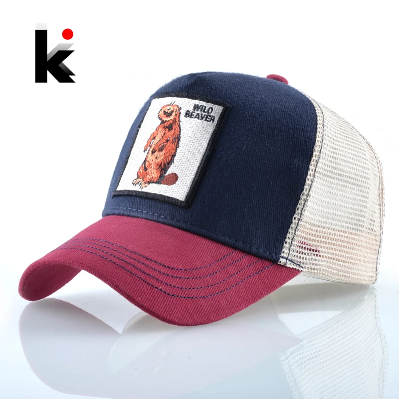 Unisex Snapback Hats For Men New Animal Beaver Embroidery Baseball Caps Streetwear Bones Women\'s Outdoor Breathable Visor Hat