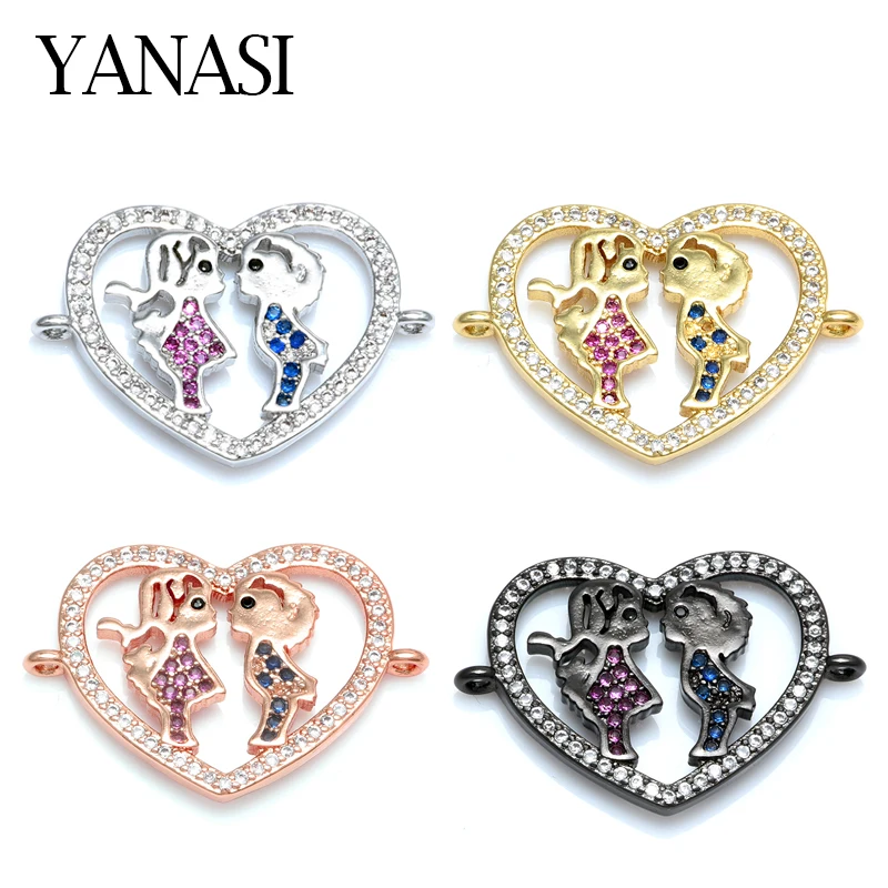 Boy kiss Girl Connector Charms Accessories  for Jewelry Making DIY Handmade   Woman Children Lovers Bracelet Jewelry Gift