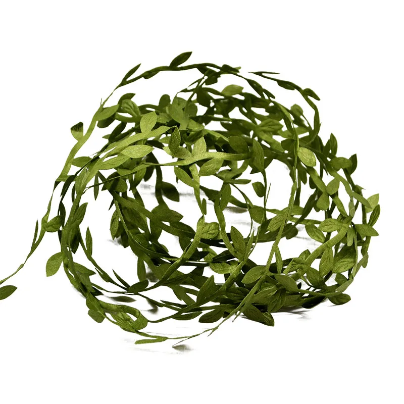 20m Silk Green Leaves Artificial String Leaf Flower Garland DIY Wreath Scrapbooking Craft Fake Leaves Home Wedding Decoration