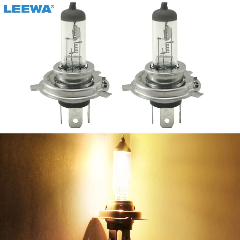 LEEWA 50pcs Warm White Auto H4 DC 24V 70W/100W Halogen Bulb Truck Bus Headlight Foglight Driving Lamp 3000K #CA3161