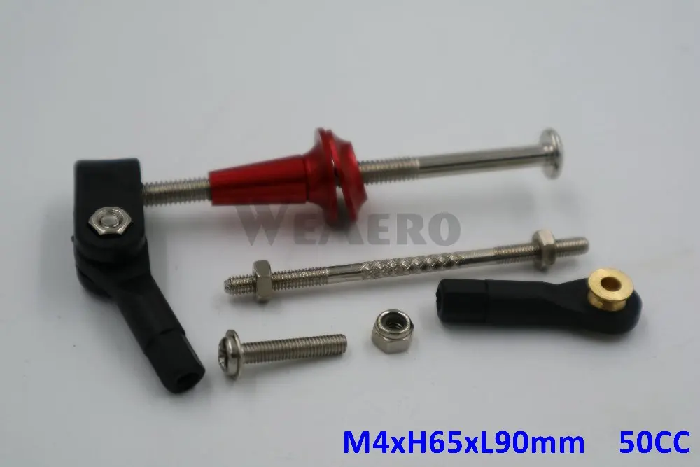 Aluminum Control Horn Assembly for 50cc RC Airplane (M4xH65xL90mm)