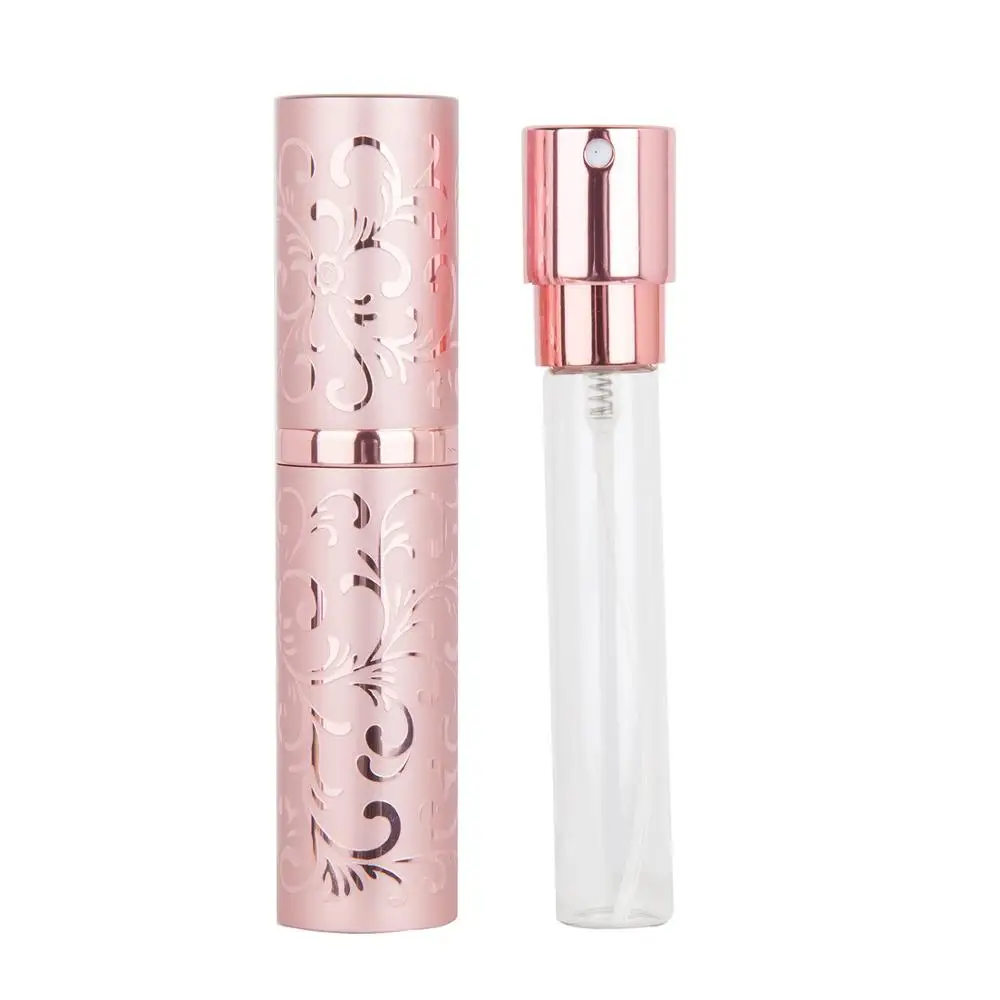 1pcs 10ML Rattan Pattern Refillable Perfume Bottle Aluminium Empty Spining Spray Dispenser Portable Travel Rotary Perfume Bottle