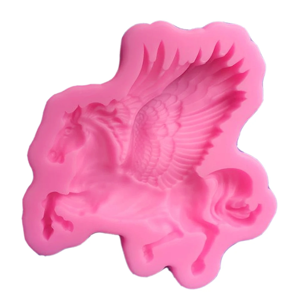 3D Flying Horse Molds Silicone For Chocolate Ice Gelatin Baking Cookies Lollipop Jelly Bakeware Baby Shower Ramadan Decoration