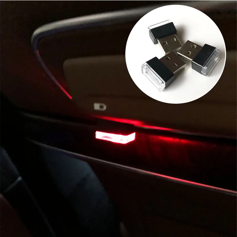 1pcs Car-Styling USB Atmosphere LED Light Case for Smart forfour fortwo forjeremy City Coupe Roadster