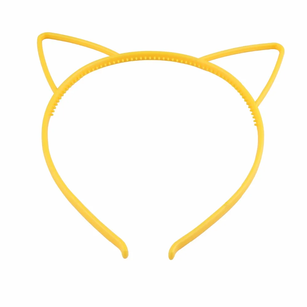 Solid Candy Colour Color Plastic Cat Ear Tiara Princess Headband Hair band With Teeth girls kids Hair Accessories