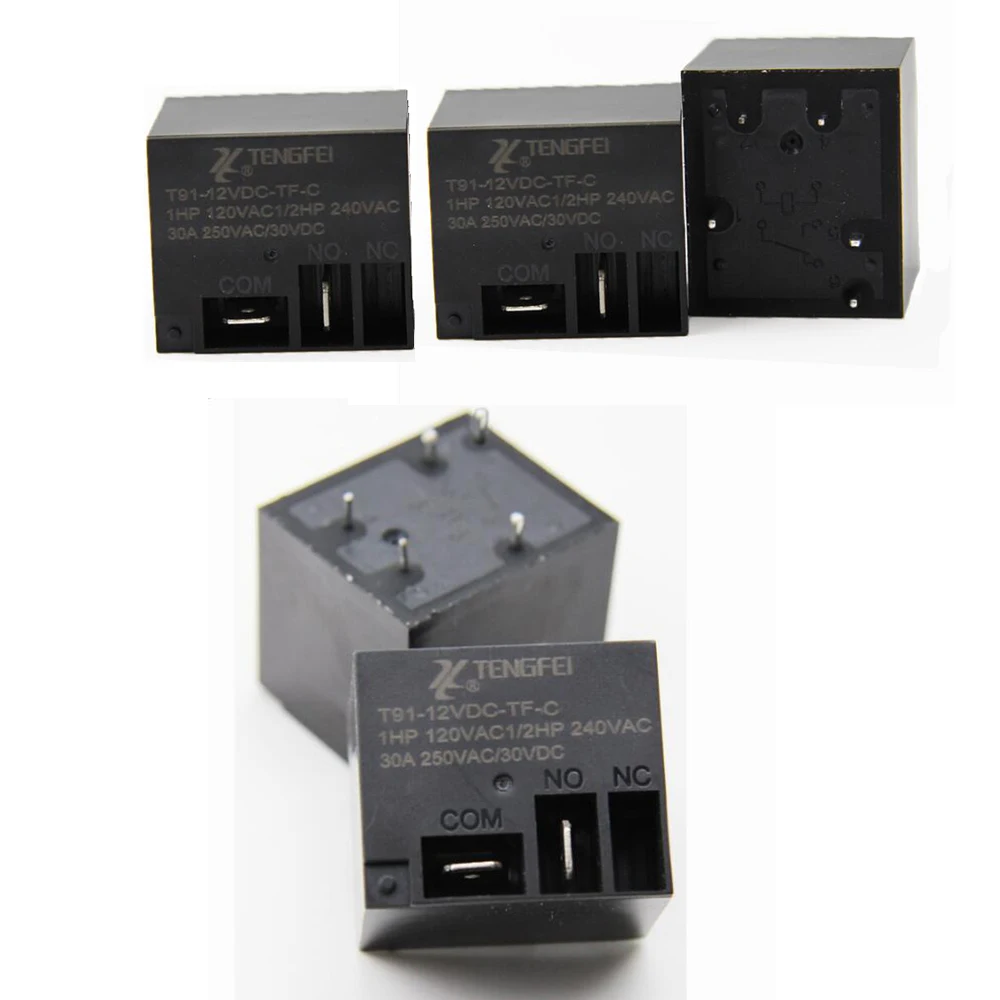 5PCS T91 Small Conversion Type Relay 12V 5 Pins 30A TF T91-12VDC-TF-C