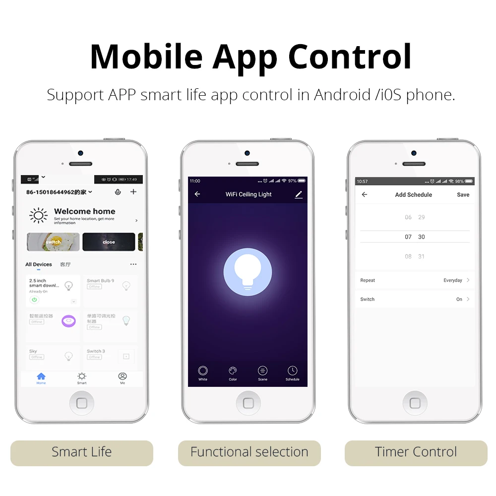 Zemismart 3.5 pollici 10W WiFi RGBCW Led Downlight controllo vocale di Alexa Echo Google Home Assistant domotica