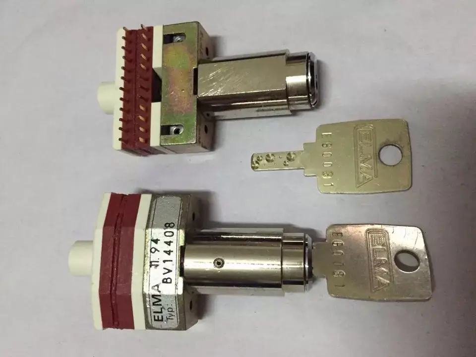 New Switzerland ELMA electronic lock switch BV14408 with 1 key 2 gears 24 gold feet