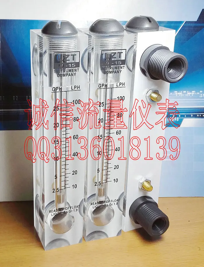 16-160L/h loại bảng điều khiển đồng hồ nước lỏng lưu lượng kế LZT-15 4 điểm 2 điểm bên trong dây