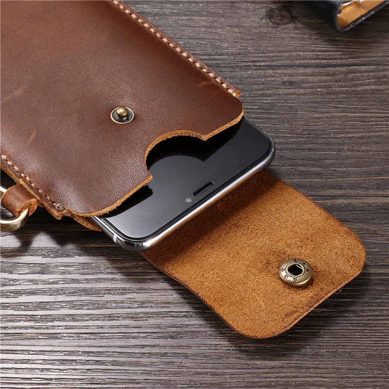 Imagem -05 - Bolsa de Cintura de Couro Genuíno para Blackview Belt Clip Holster Case Capa para Bv5300 Bv5300 Pro