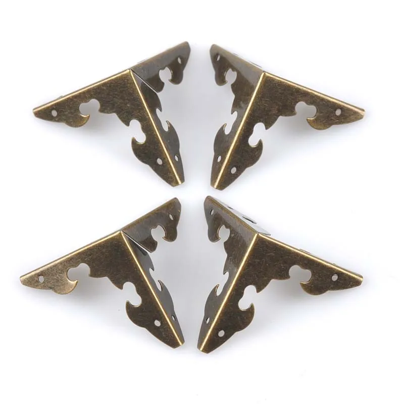 10Pcs Brown Metal Corner Trilateral Albums Menus Folders Edge Cover Protectors For Decor 30x30x30mm CP1740