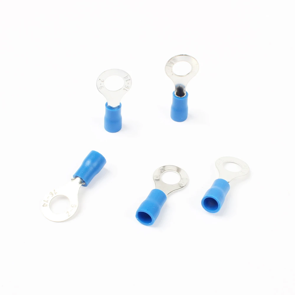 50PCS RV2-6 Blue Ring insulated terminal Cable Wire Connector suit 1.5-2.5mm Electrical Crimp Terminal