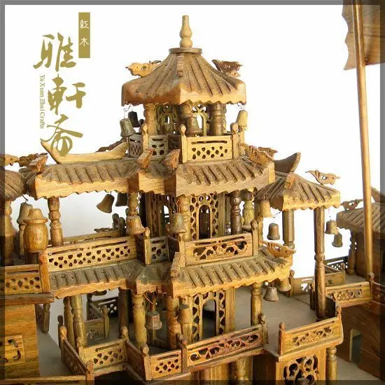 [TZ] Zhai mahogany crafts ornaments large 62 cm verawood woodcarving Everything is going smoothly. mahogany Dragon Boat