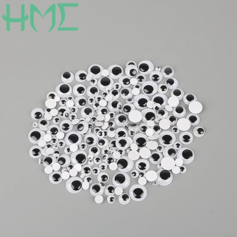 5/7/10/12/15mm 200pcs Random  Mixed Not Self-adhesive Eyes DIY For Toys Dolls Googly Wiggly Eyeballs Scrapbooking Accessory