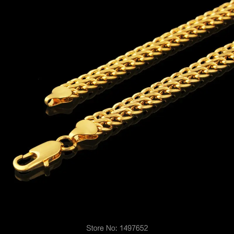 

New Trendy Bracelet Men Jewelry Gift Gold Color Round 0.7cm 21 cm Link Chain Bracelets/Bangles Wholesale