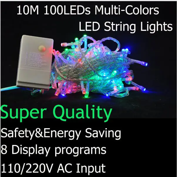 LED Weihnachts Baum Licht 10M 100 LEDs LED String Lichter AC 110V 220V LED Lichterkette Weihnachten baum Dekorationen