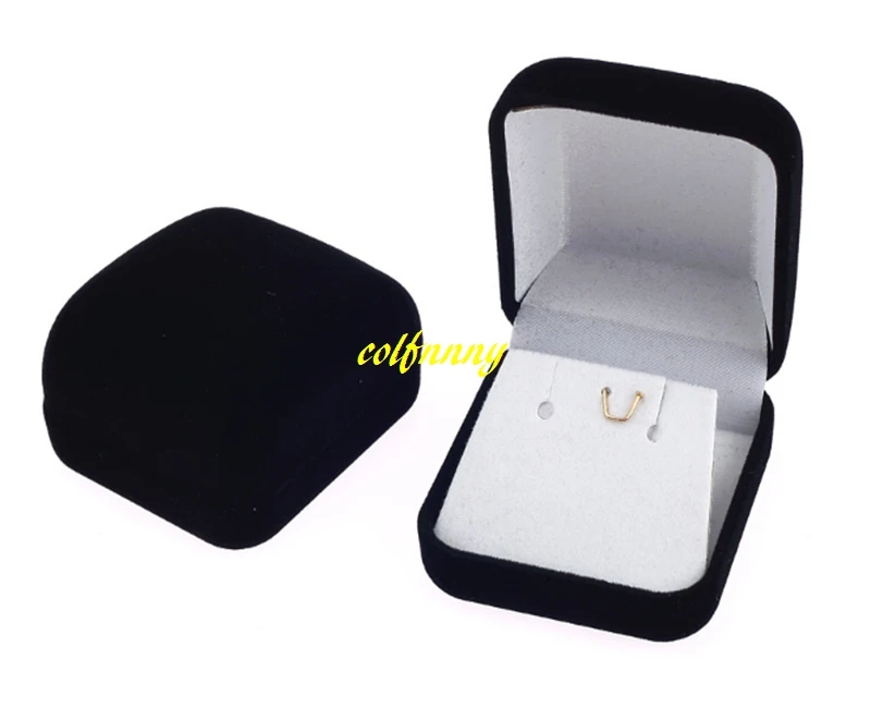 100pcs/lot Empty Earing pendant box Velvet Cases Jewelry Show Box For Gift Jewelry packaging boxes