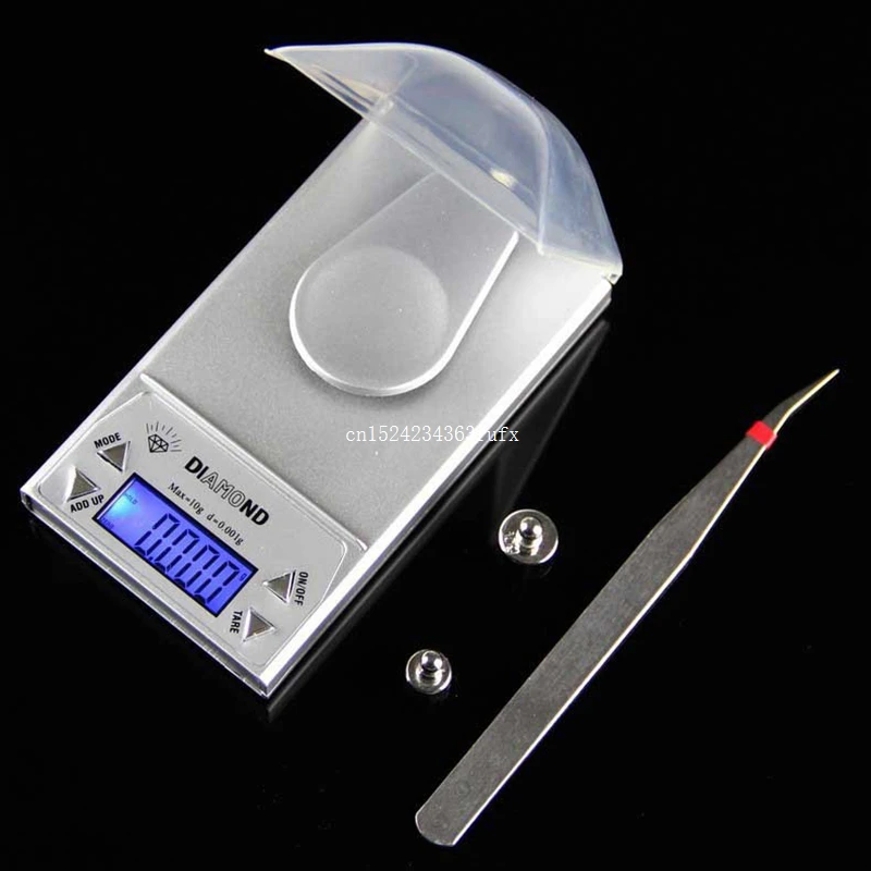 10pcs 10g*0.01g Mini LCD Jewelry Scales Electronic Digital Pocket Scale Gold Weighting Gram Balance Weight Scales