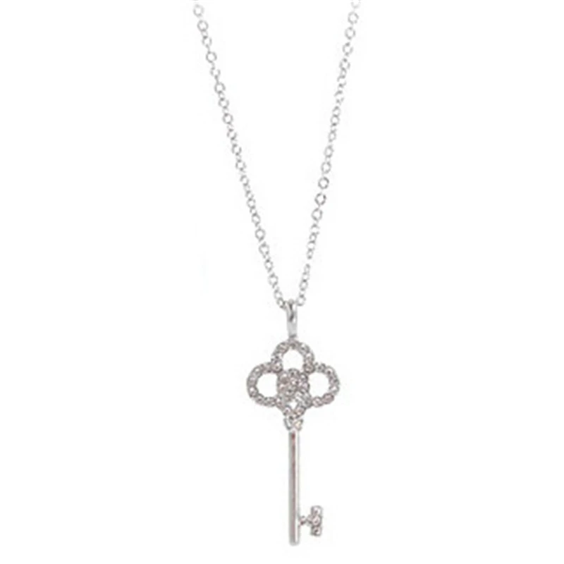 New Wholesale Fashion Hollow Crystal Rhinestone Key Chain Clavicle Womens Pendant Necklace For Women Jewelry