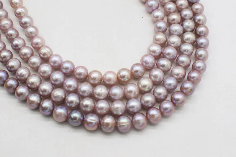 

loose beads freshwater pearl purple 11-12mm A near round nature beads for making jewelry necklace 14inch FPPJ