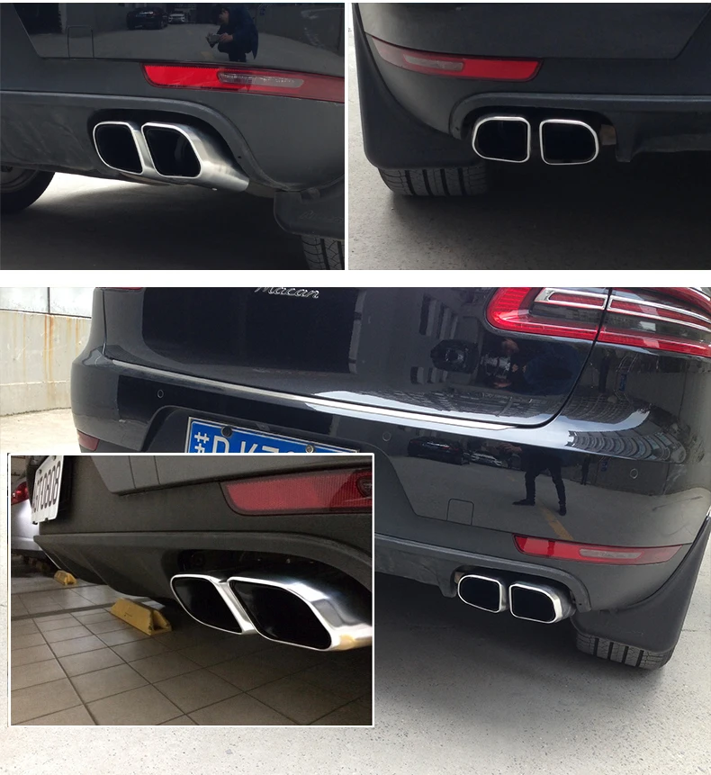 Car tail fit for Macan exhaust tips exhaust Car tail silver color square