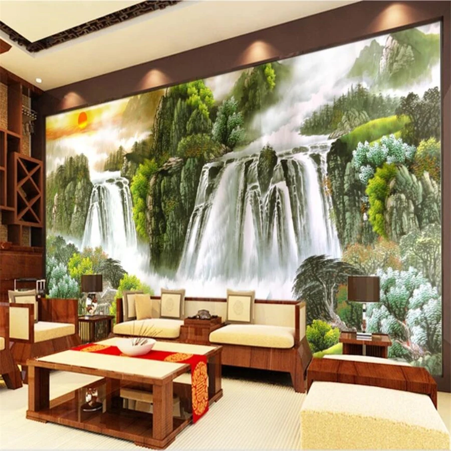 

beibehang Custom murals 3d wallpaper landscape Chinese painting Feng Shui painting TV background wall paper decoration painting