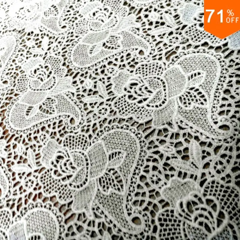 

70 cm wide white african guipure lace water soluble chemical lace hollow out african chemical lace water soluble tecido feltro