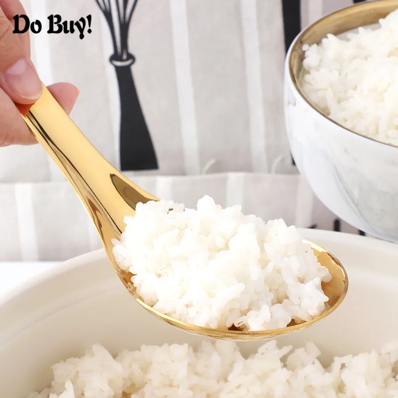 

1 Pcs Rice Spoon Dinner Table Stainless Steel Rice Soup Spoon Home Kitchen Accessories Cooking Utensils