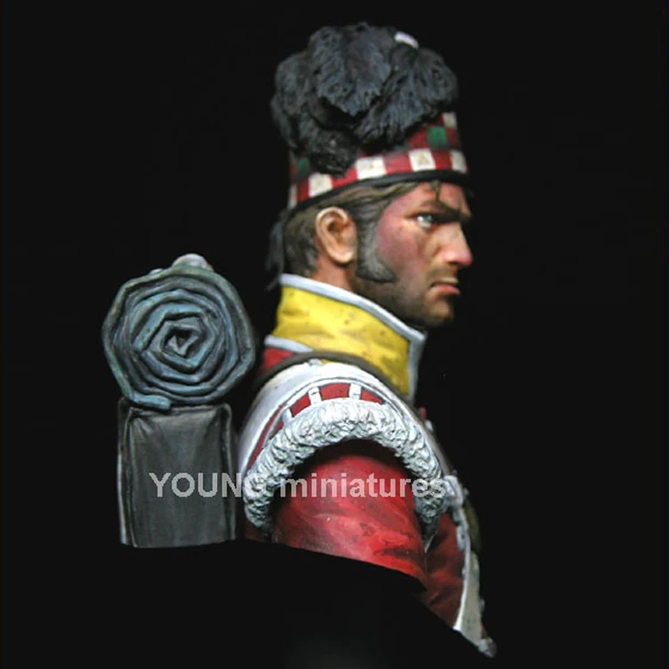 1/10 و 92nd غوردون هايلاندرز واترلو 1815 مجموعة الراتنج تمثال نصفي الشكل GK المواضيع التاريخية غير المغلفة لا لون