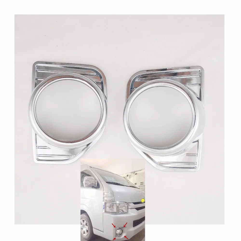 

Chrome Front Fog Light Cover Trims Head Fog Lamp Frame Auto Accessories For toyota hiace 2016