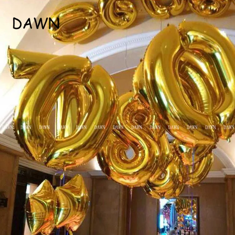 Large 40inch Silver rose Gold Aluminium Foil Number Balloons 0-9 Birthday Wedding Engagement Party Decor Globo Kids Ball Supplie