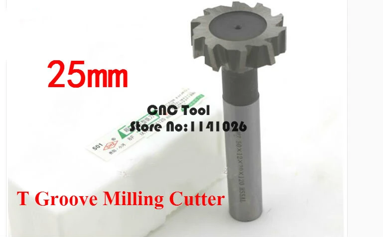 Free Shipping 1PCS T 25*3/4/5/6/8/10/12mm High Speed Steel Straight Shank T Slot Milling Cutters,T Groove Mills Cutter